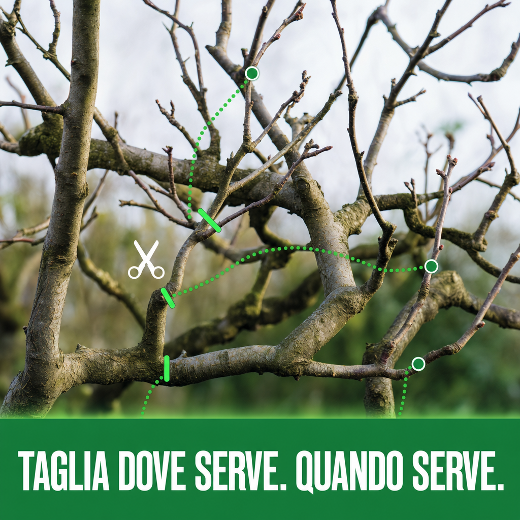 Taglia dove serve, quando serve: la potatura guidata di Piantaverde segnata sui rami